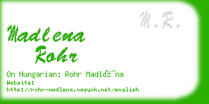 madlena rohr business card